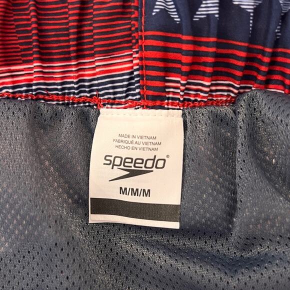Speedo Swim Trunks Medium American Flag USA Patriotic Swimsuit‎ Shorts - Picture 3 of 8